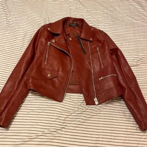 Love Free Red Leather Jacket
